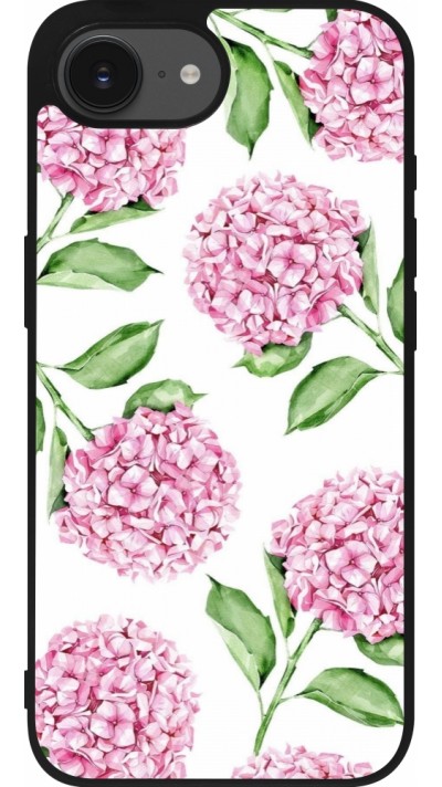 Coque iPhone 16e - Silicone rigide noir Easter 2024 pink flowers