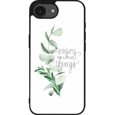 iPhone 16e Case Hülle - Silikon schwarz Enjoy the little things