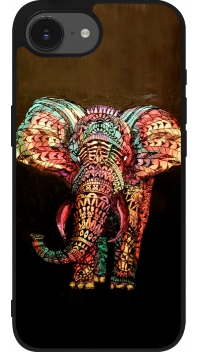 Coque iPhone 16e - Silicone rigide noir Elephant 02