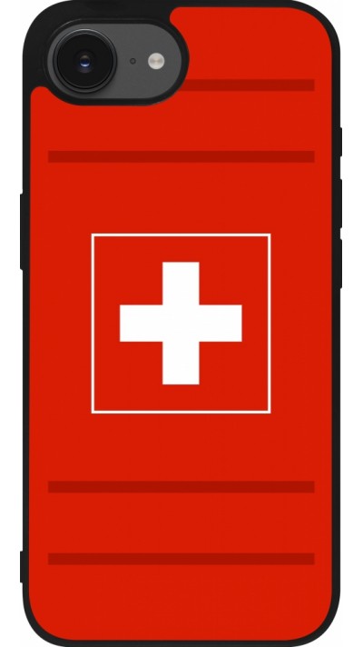 Coque iPhone 16e - Silicone rigide noir Euro 2020 Switzerland