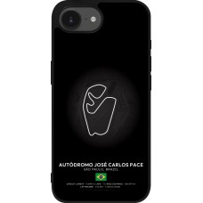 Coque iPhone 16e - Silicone rigide noir F1 Track 2025 Brazil