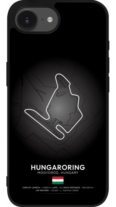 Coque iPhone 16e - Silicone rigide noir F1 Track 2025 Hungary