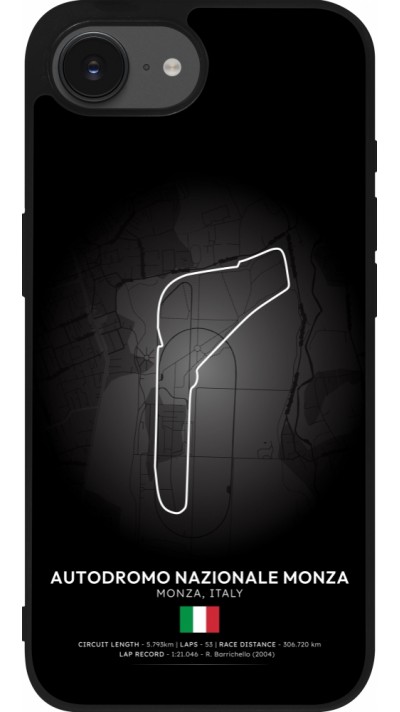 Coque iPhone 16e - Silicone rigide noir F1 Track 2025 Italy