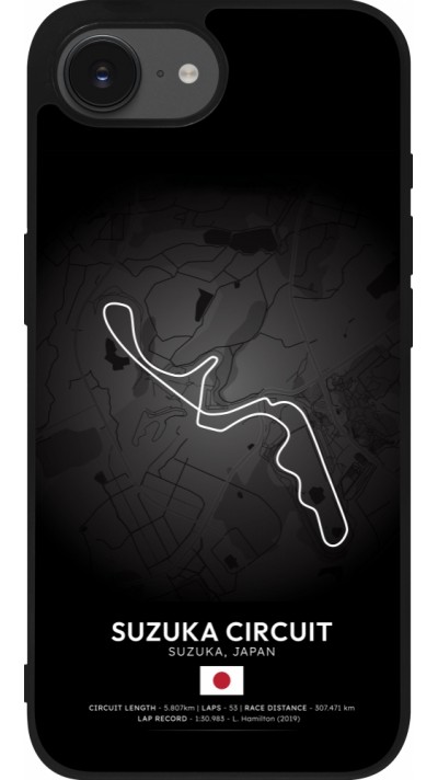 Coque iPhone 16e - Silicone rigide noir F1 Track 2025 Japan
