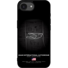 Coque iPhone 16e - Silicone rigide noir F1 Track 2025 Miami