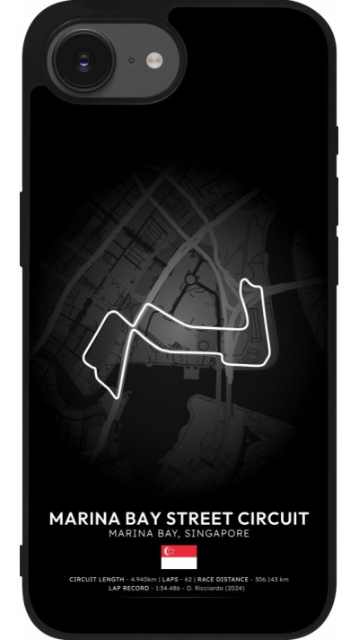 Coque iPhone 16e - Silicone rigide noir F1 Track 2025 Singapore