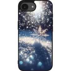 iPhone 16e Case Hülle - Silikon schwarz Schneeflocke Solar Glanz