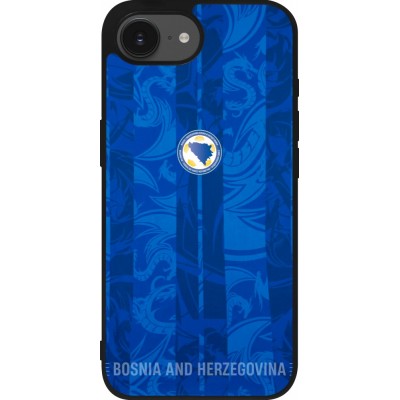 Coque iPhone 17e / 16e - Silicone rigide noir Maillot de football Bosnie-Herzégovine 2026 personnalisable