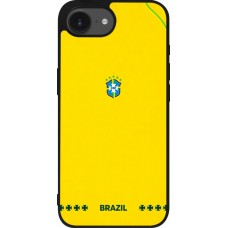 iPhone 17e / 16e Case Hülle - Silikon schwarz Brasilien 2026 personalisierbares Fussballtrikot