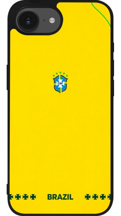 iPhone 17e / 16e Case Hülle - Silikon schwarz Brasilien 2026 personalisierbares Fussballtrikot