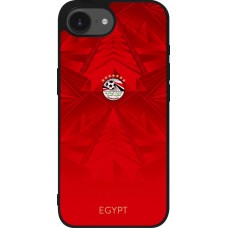 Coque iPhone 17e / 16e - Silicone rigide noir Maillot de football Égypte 2026 personnalisable