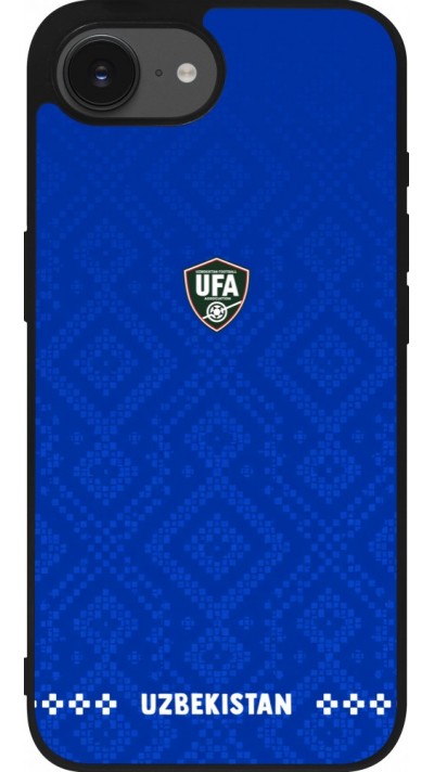 iPhone 17e / 16e Case Hülle - Silikon schwarz Usbekistan 2026 personalisierbares Fussballtrikot