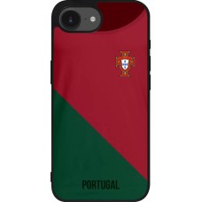 Coque iPhone 16e - Silicone rigide noir Maillot de football Portugal 2022