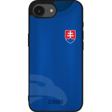 iPhone 16e Case Hülle - Silikon schwarz Fussballtrikot Slowakei