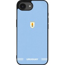 iPhone 17e / 16e Case Hülle - Silikon schwarz Uruguay 2026 personalisierbares Fussballtrikot