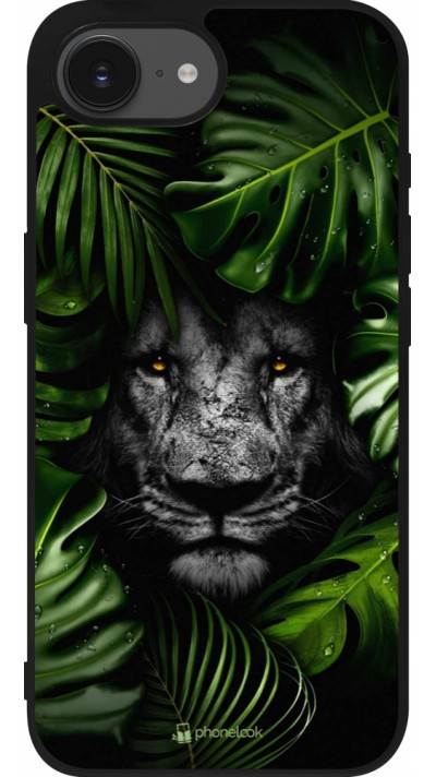 Coque iPhone 16e - Silicone rigide noir Forest Lion
