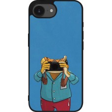 Coque iPhone 17e / 16e - Silicone rigide noir Frog with camera DTMF