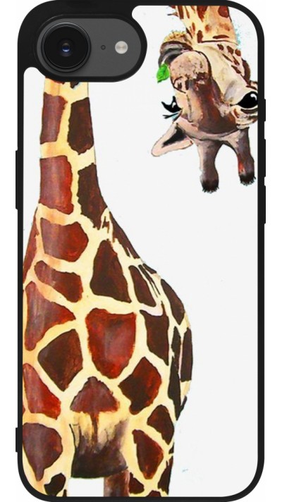Coque iPhone 16e - Silicone rigide noir Giraffe Fit