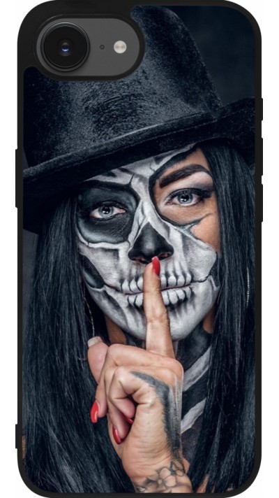 Coque iPhone 16e - Silicone rigide noir Halloween 18 19