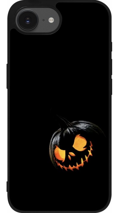 Coque iPhone 16e - Silicone rigide noir Halloween 2023 discreet pumpkin