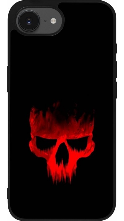 Coque iPhone 16e - Silicone rigide noir Halloween 2023 scary skull