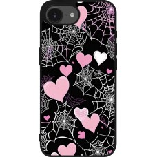 Coque iPhone 16e - Silicone rigide noir Halloween 2024 girly