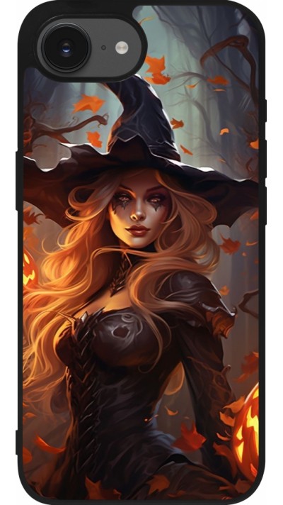 Coque iPhone 16e - Silicone rigide noir Halloween 2024 sexy witch