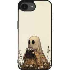 Coque iPhone 16e - Silicone rigide noir Halloween 2025 Ghost gardener