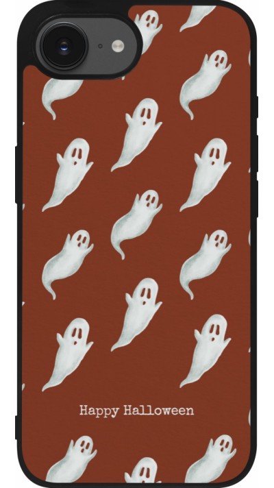 Coque iPhone 16e - Silicone rigide noir Halloween 2025 Pattern of ghosts