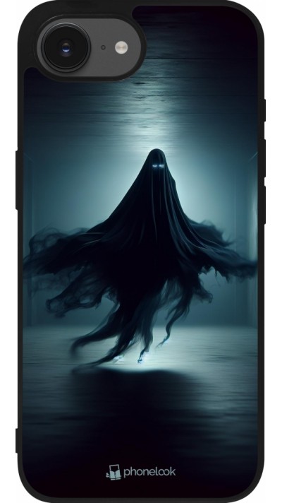 Coque iPhone 16e - Silicone rigide noir Halloween 2024 Spectral Shadow