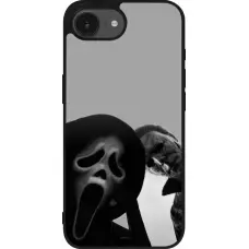 Coque iPhone 17e / 16e - Silicone rigide noir Halloween 2026 Scream and Michael Myers