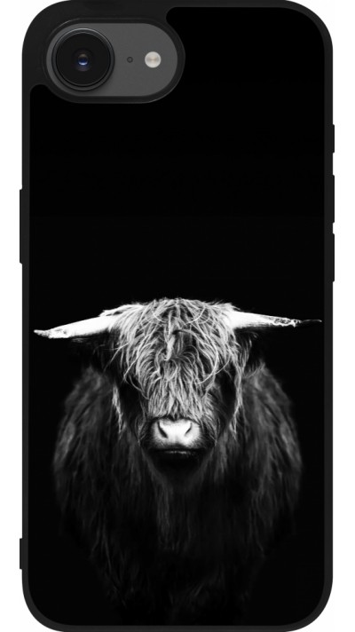 Coque iPhone 16e - Silicone rigide noir Highland calf black