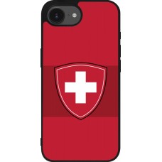 Coque iPhone 17e / 16e - Silicone rigide noir Hockey World Championship Ecusson Suisse