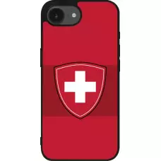 Coque iPhone 17e / 16e - Silicone rigide noir Hockey World Championship Ecusson Suisse