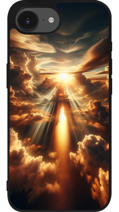 Coque iPhone 16e - Silicone rigide noir Lueur Céleste Zenith