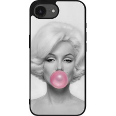 Coque iPhone 16e - Silicone rigide noir Marilyn Bubble