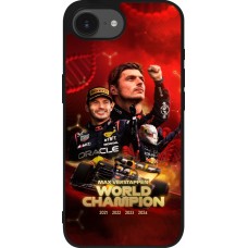 Coque iPhone 16e - Silicone rigide noir Max Verstappen Champion 2023