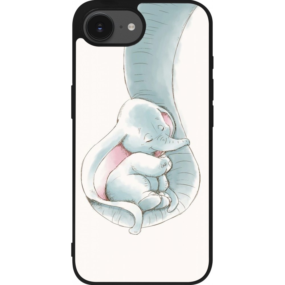 Coque iPhone 16e - Silicone rigide noir Mom 1903