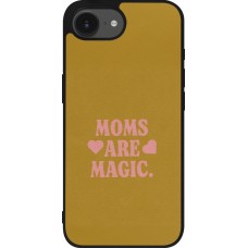 Coque iPhone 17e / 16e - Silicone rigide noir Mom 2026 Are Magic