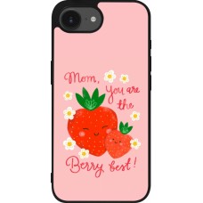 Coque iPhone 17e / 16e - Silicone rigide noir Mom 2026 Berry best