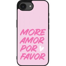 Coque iPhone 17e / 16e - Silicone rigide noir More amor porfavor
