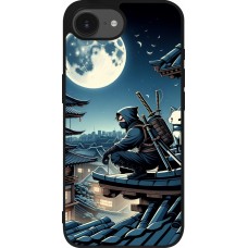 iPhone 16e Case Hülle - Silikon schwarz Ninja unter dem Mond