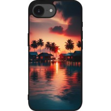 iPhone 16e Case Hülle - Silikon schwarz Paradies Malediven