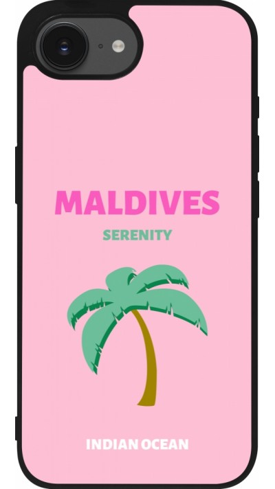 iPhone 16e Case Hülle - Silikon schwarz Pop Summer Destination Maldives