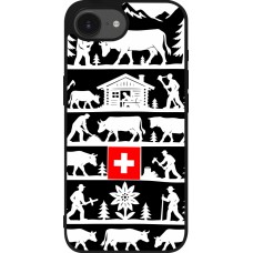 Coque iPhone 16e - Silicone rigide noir Poya Suisse 1 noir