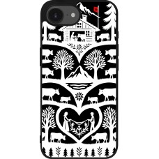 Coque iPhone 16e - Silicone rigide noir Poya Suisse 2 noir