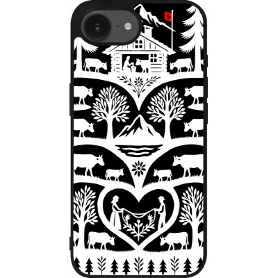 Coque iPhone 16e - Silicone rigide noir Poya Suisse 2 noir