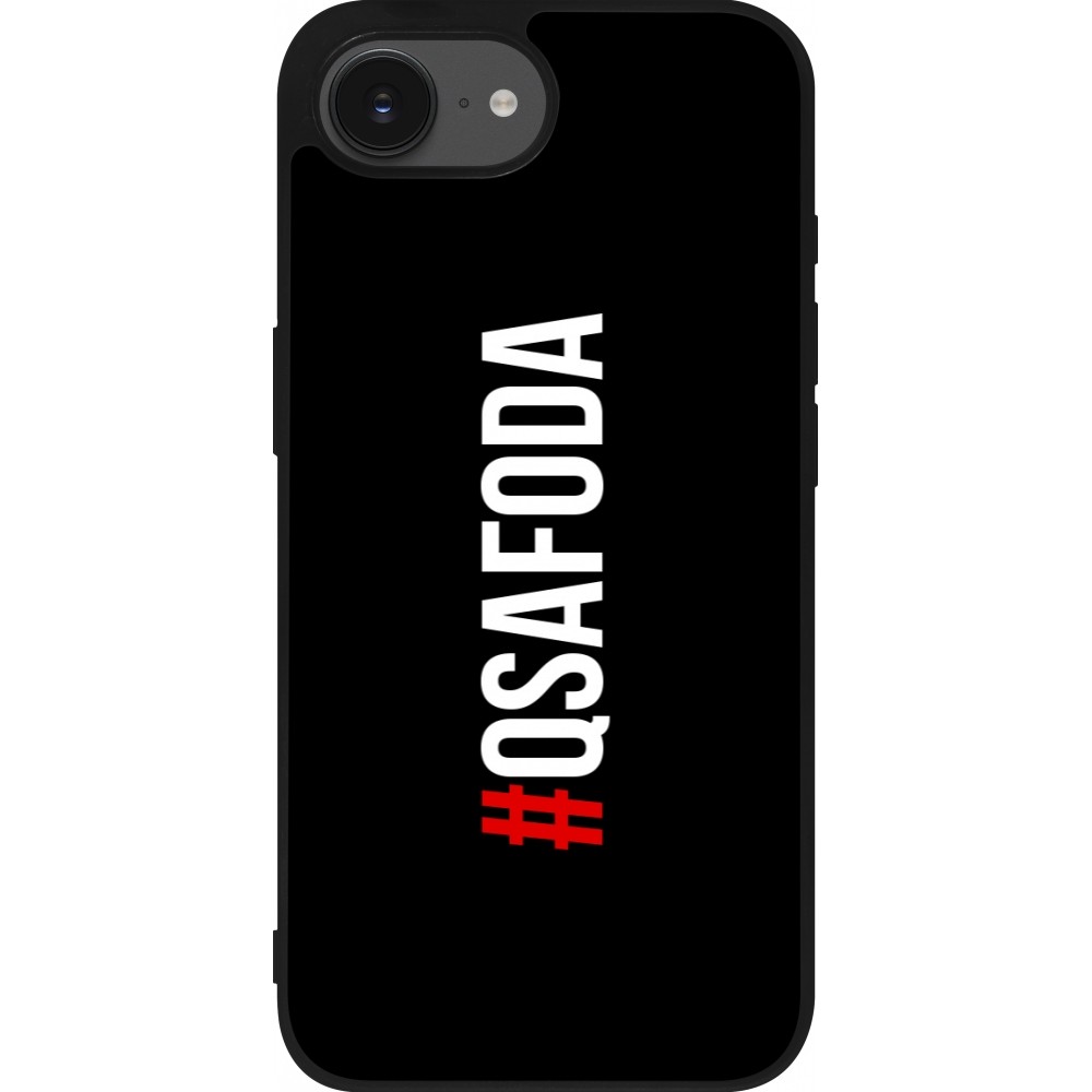 Coque iPhone 16e - Silicone rigide noir Qsafoda 1