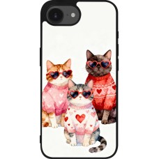 Coque iPhone 17e / 16e - Silicone rigide noir Saint Valentines Day 26 Cat Love
