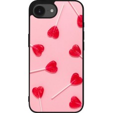 Coque iPhone 17e / 16e - Silicone rigide noir Saint Valentines Day 26 Lollipop